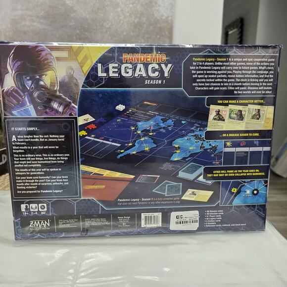 Pandemic Legacy Strategy Board Game Season 1 (Blue) for Ages 13+, from Asmodee - Picture 8 of 8